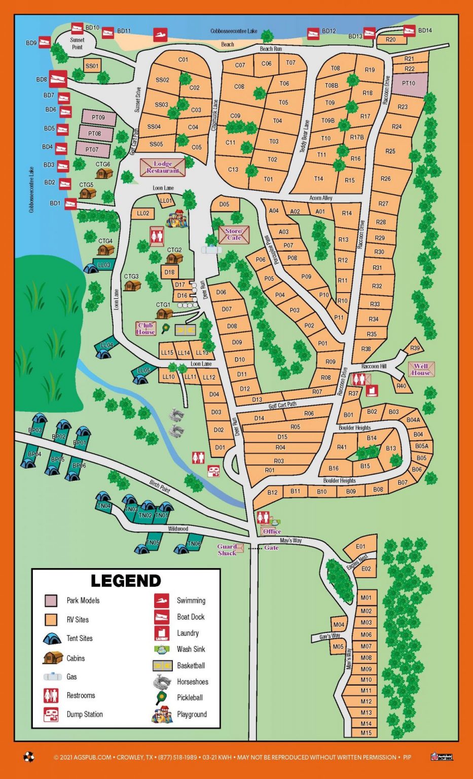 Campground Map | Birches Lakeside Campground